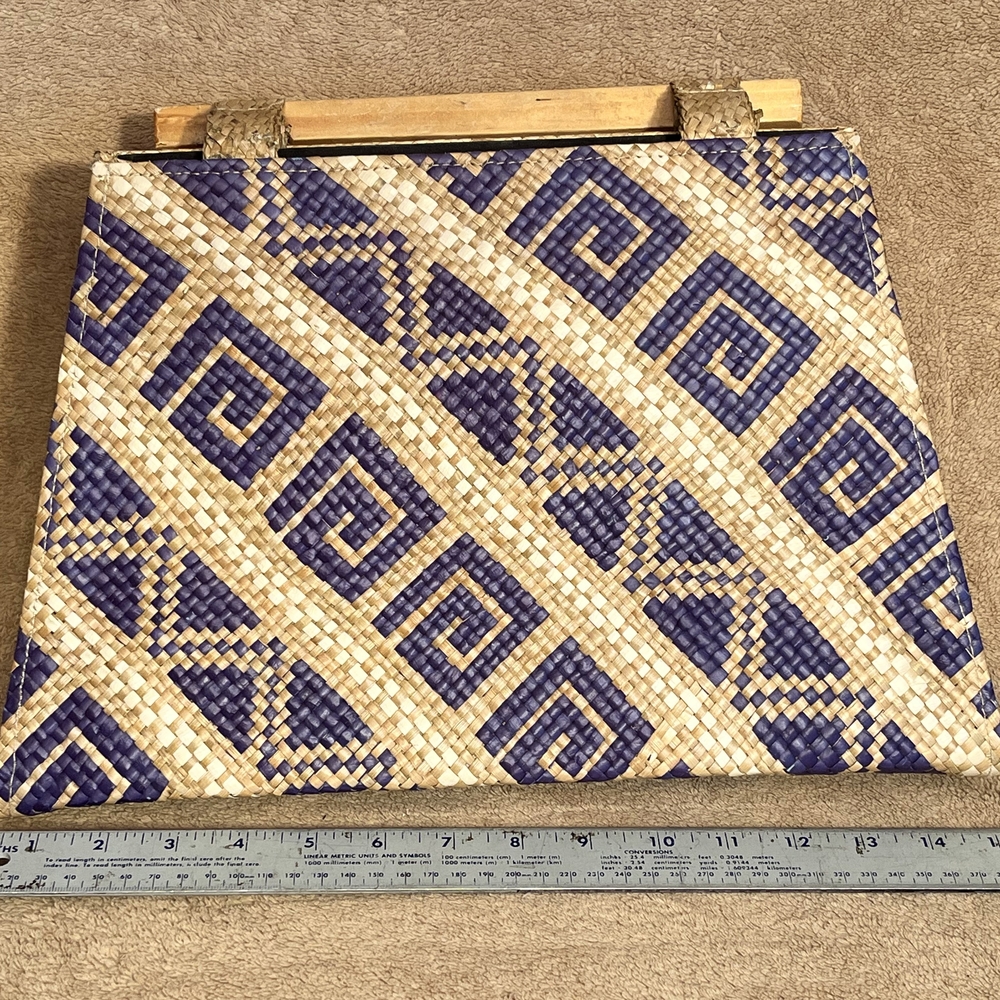 Woven Purple and Tan Handbag
